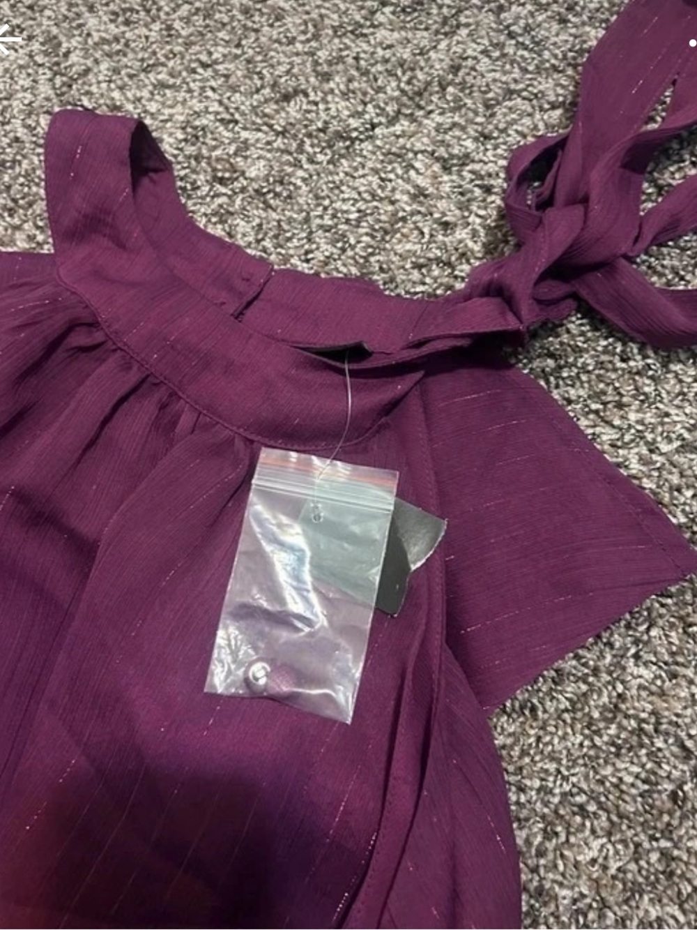 torrid Plum Sleeveless Blouse with Neck Tie